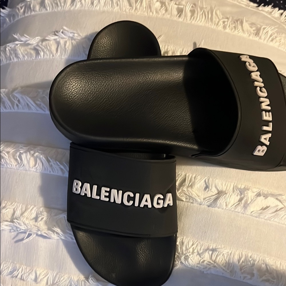 Balenciaga Black Slide Sandals